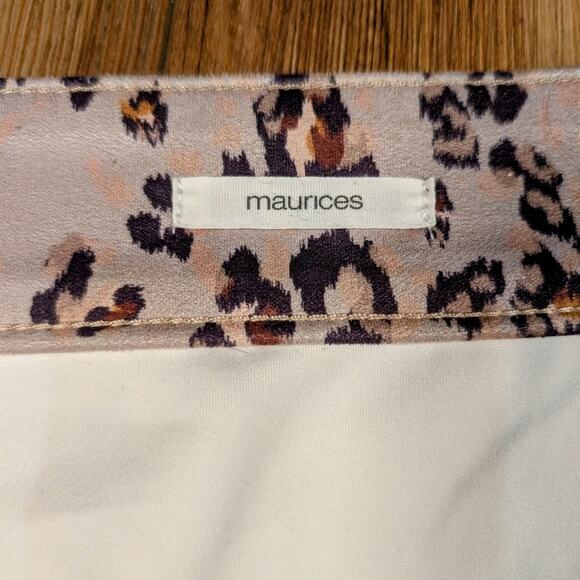 Maurice's Leopard Button Front Mini Skirt Size 16 - Picture 4 of 4